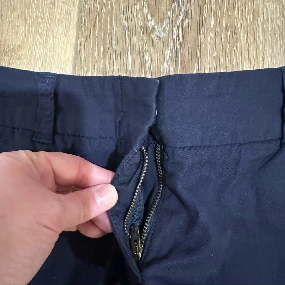 J. Crew Women's Navy Blue Chino Broken-In Cotton Shorts Size 4 GUC